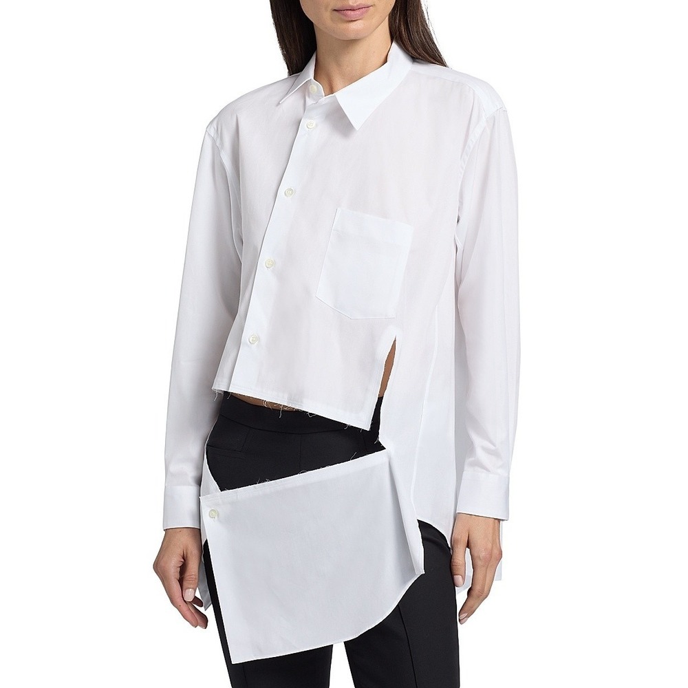 Comme des Garcons Shirt Womens Medium Deconstructed Asymmetric Cotton Button Up